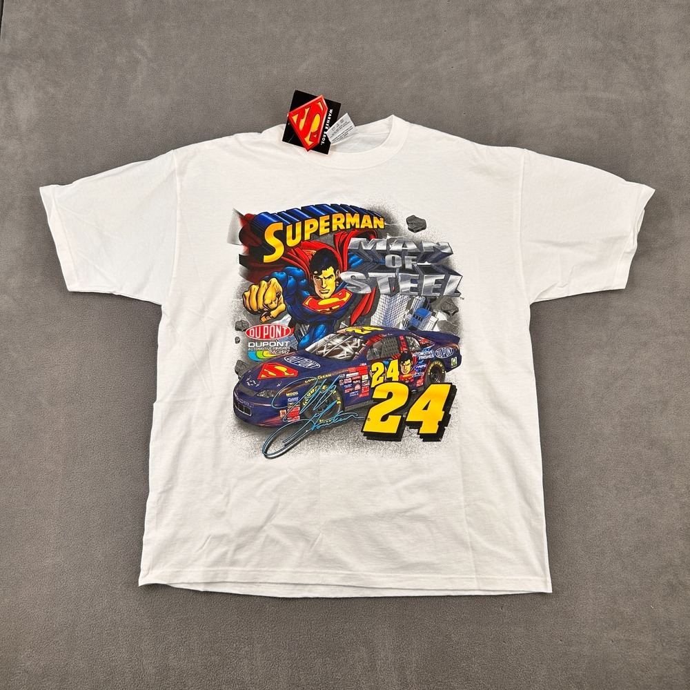 VTG 1999 Chase Authentics Jeff Gordon 24 NASCAR Sz L Dupont Car‎ & Superman NWT